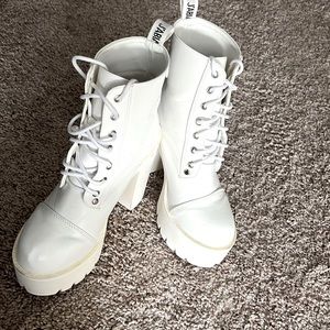 Heeled combat boots size 8